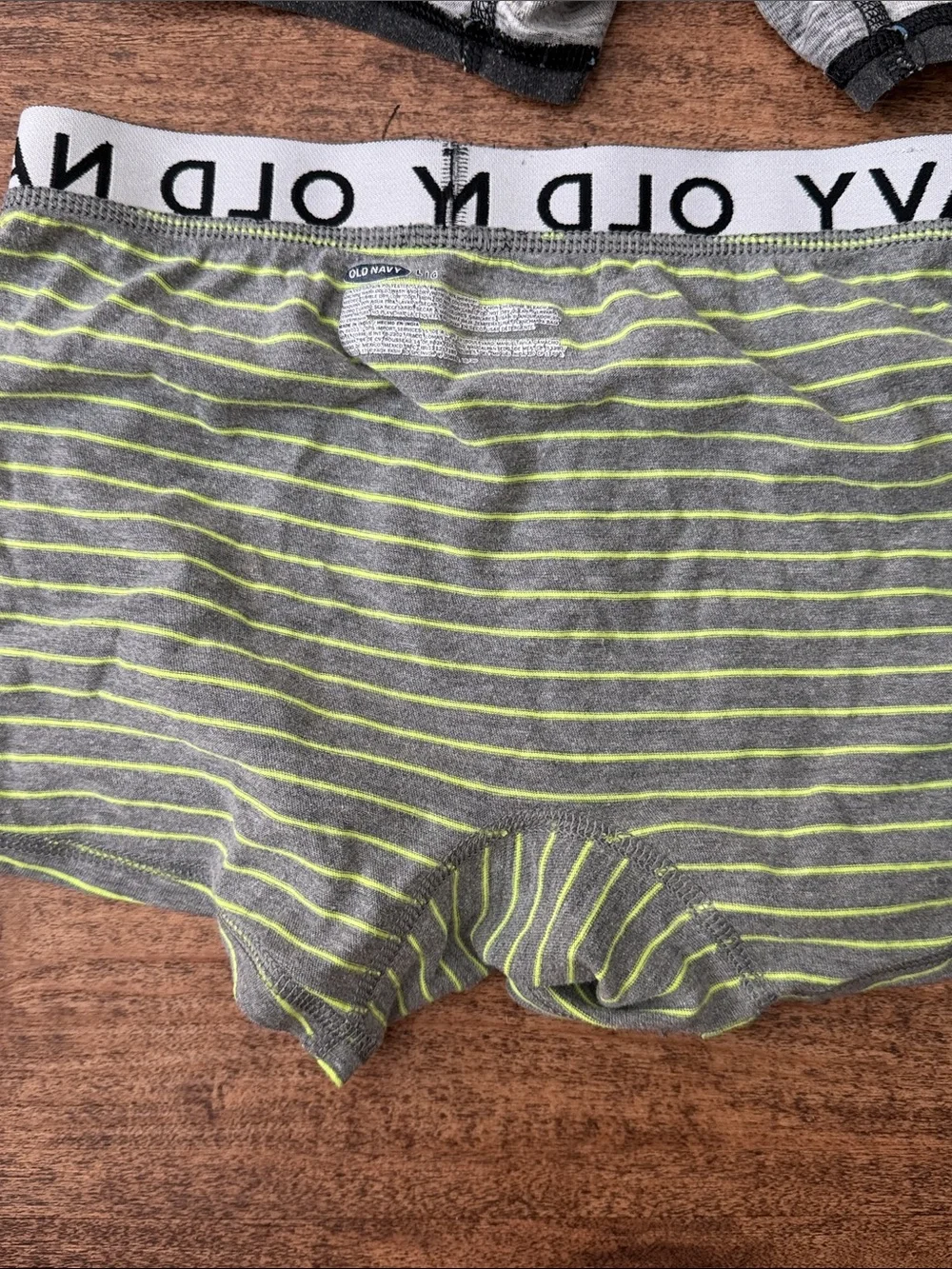 Old Navy Men's Boxer Briefs - Teal, Gray, Black with Neon Green Waistband size L